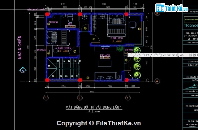 Nhà phố 3 tầng,Nhà phố 3 tầng 6.2x8.5m,Hồ sơ bản vẽ 3 tầng